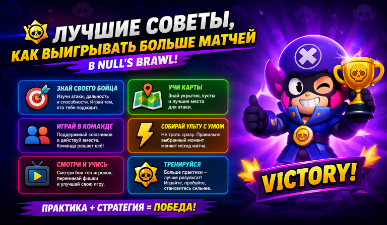 Лучшие советы, как выигрывать больше матчей в Nulls Brawl